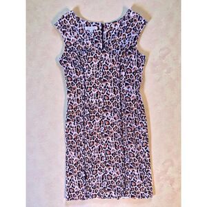 KAY UNGER NEW YORK 12 Cheetah Leopard Animal Print Sheath Dress - See Defect